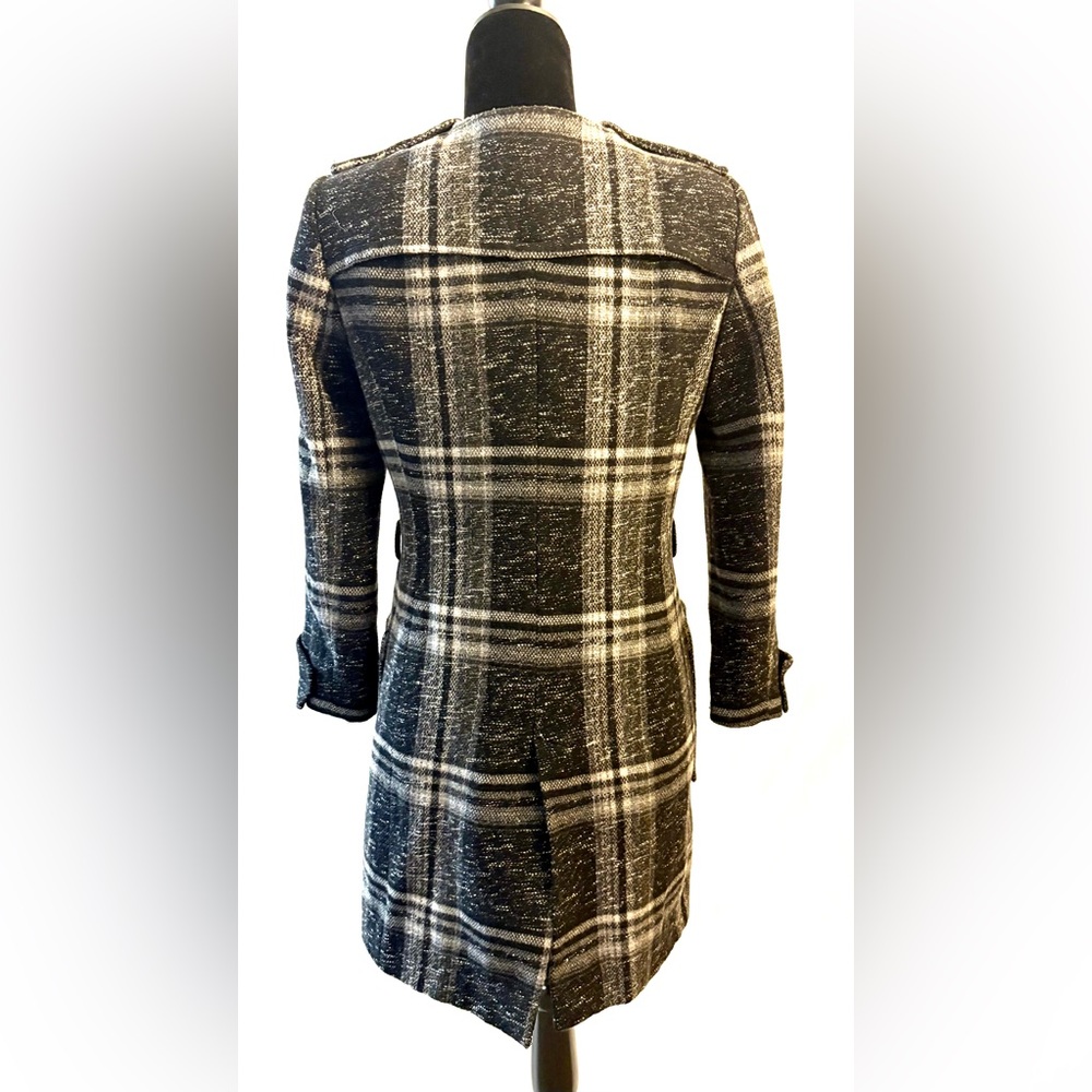 Zara Basic Wool Plaid Plaid Coat - image 2